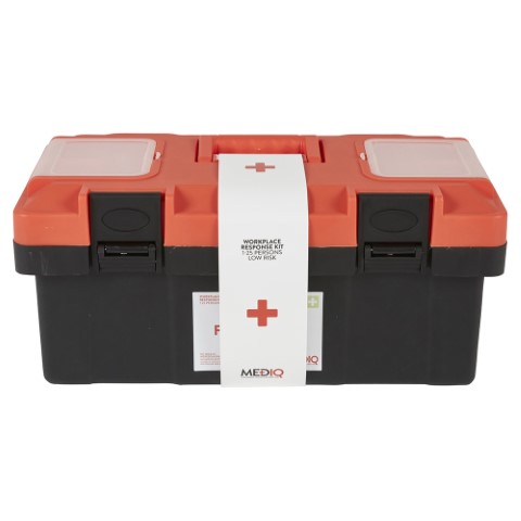 MEDIQ ESSENTIAL FIRST AID KIT WORKPLACE RESPONSE - PLASTIC TACKLE BOX